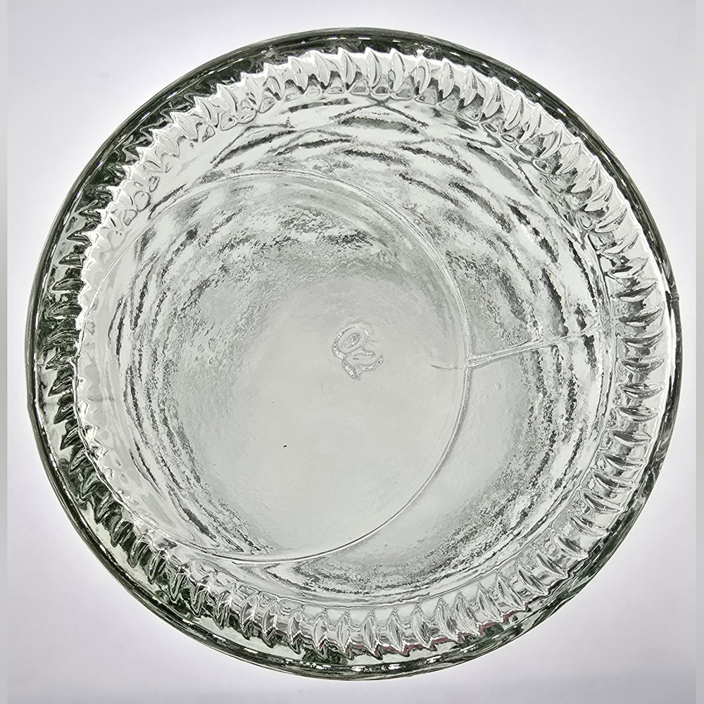 Art Deco Large Vintage Clear Diamond Textured Glass Vase Unmarked Heavy 9.75"x4" - Picture 5 of 5